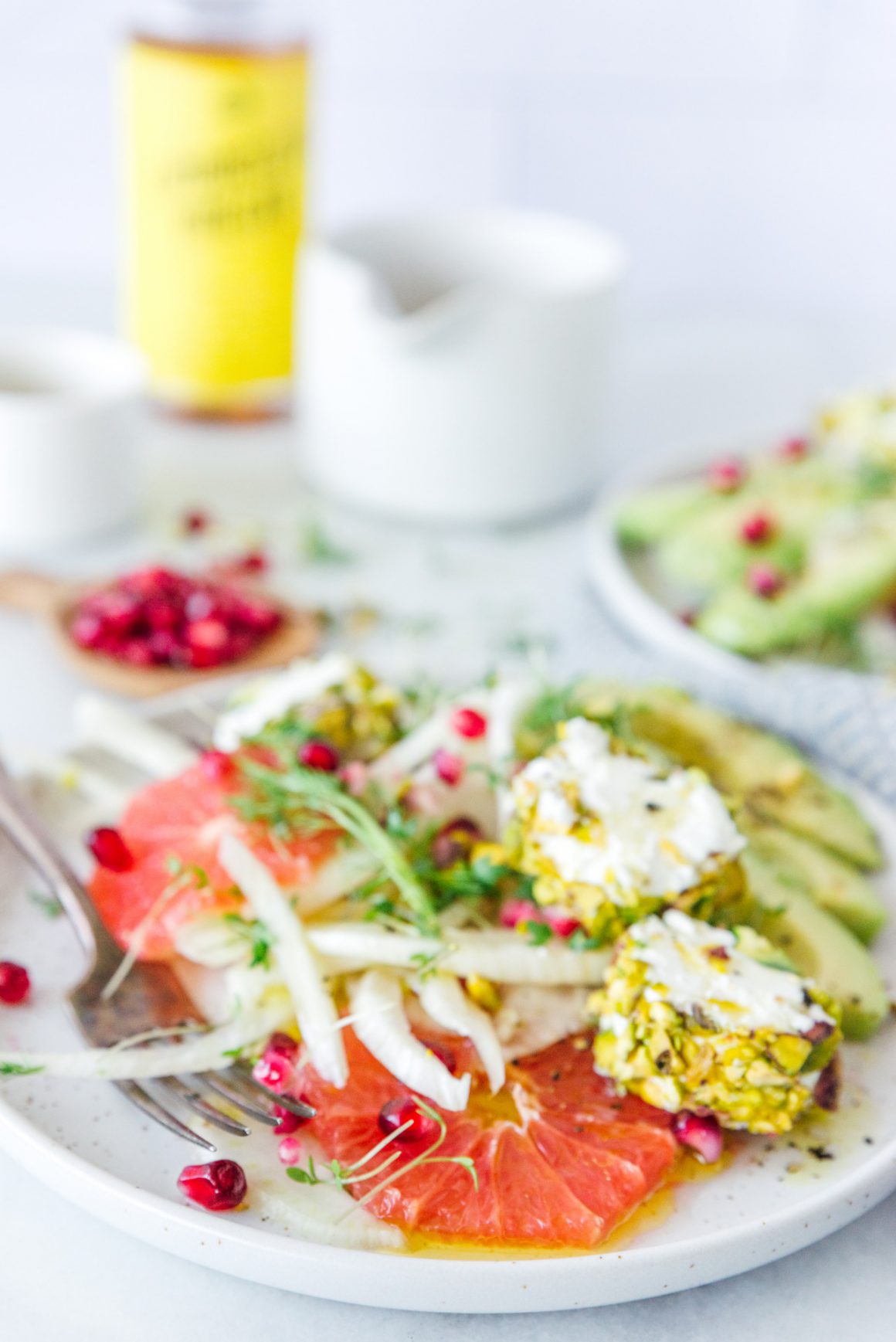 Venkel-grapefruitsalade met geitenkaas, avocado