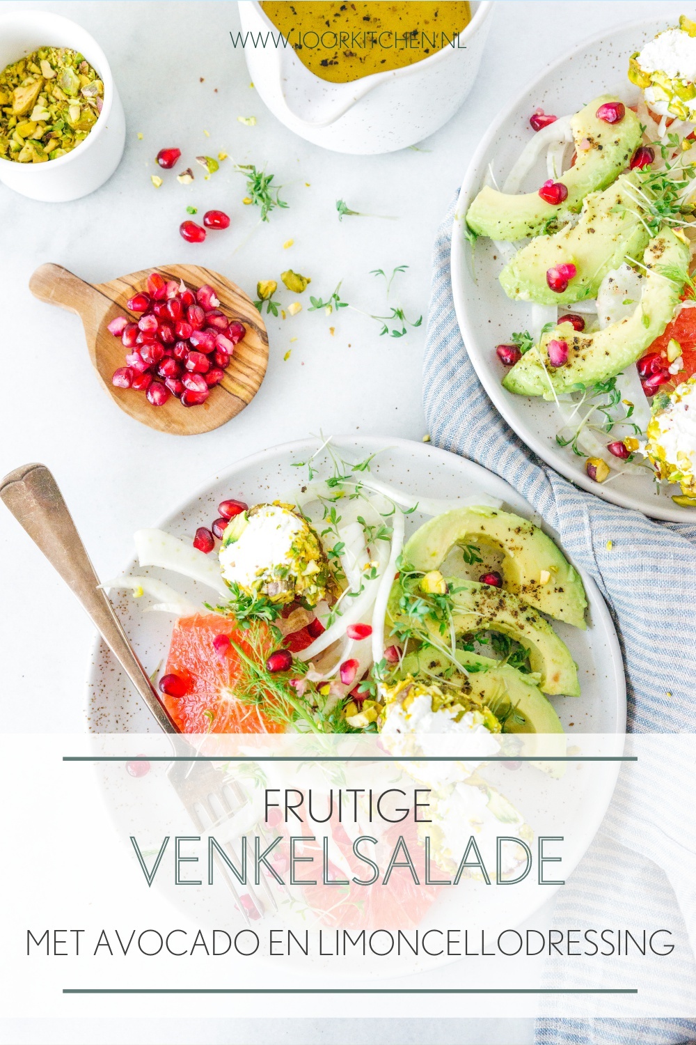 Venkel-grapefruitsalade met geitenkaas, avocado