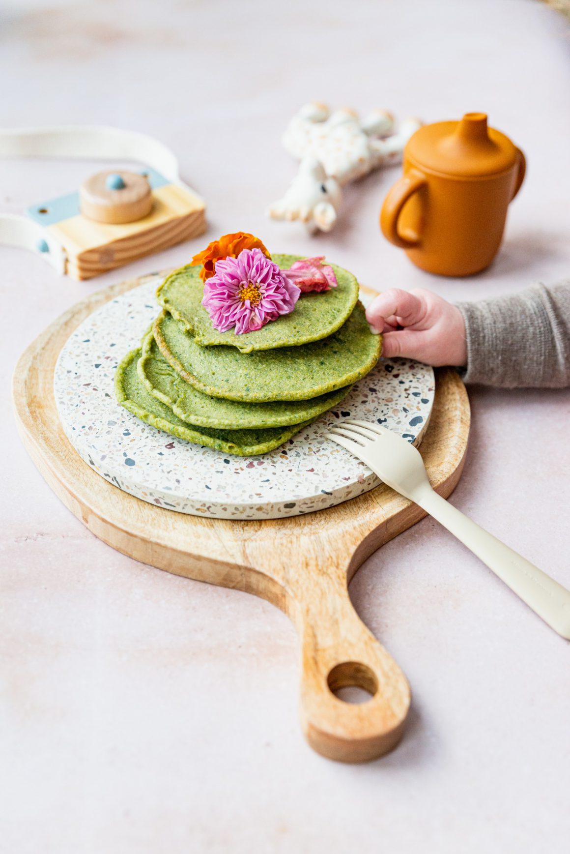 Kidsproof pannenkoeken met spinazie