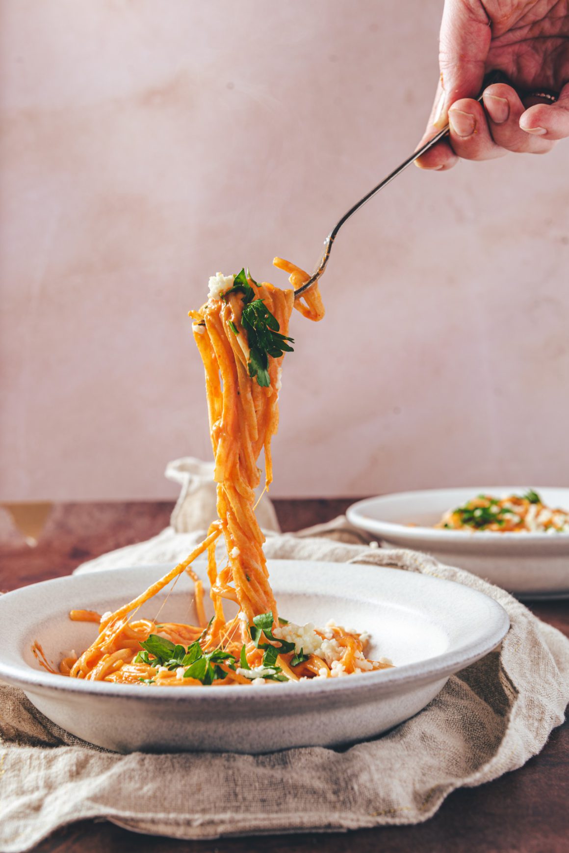 Snelle romige pasta met paprikasaus4