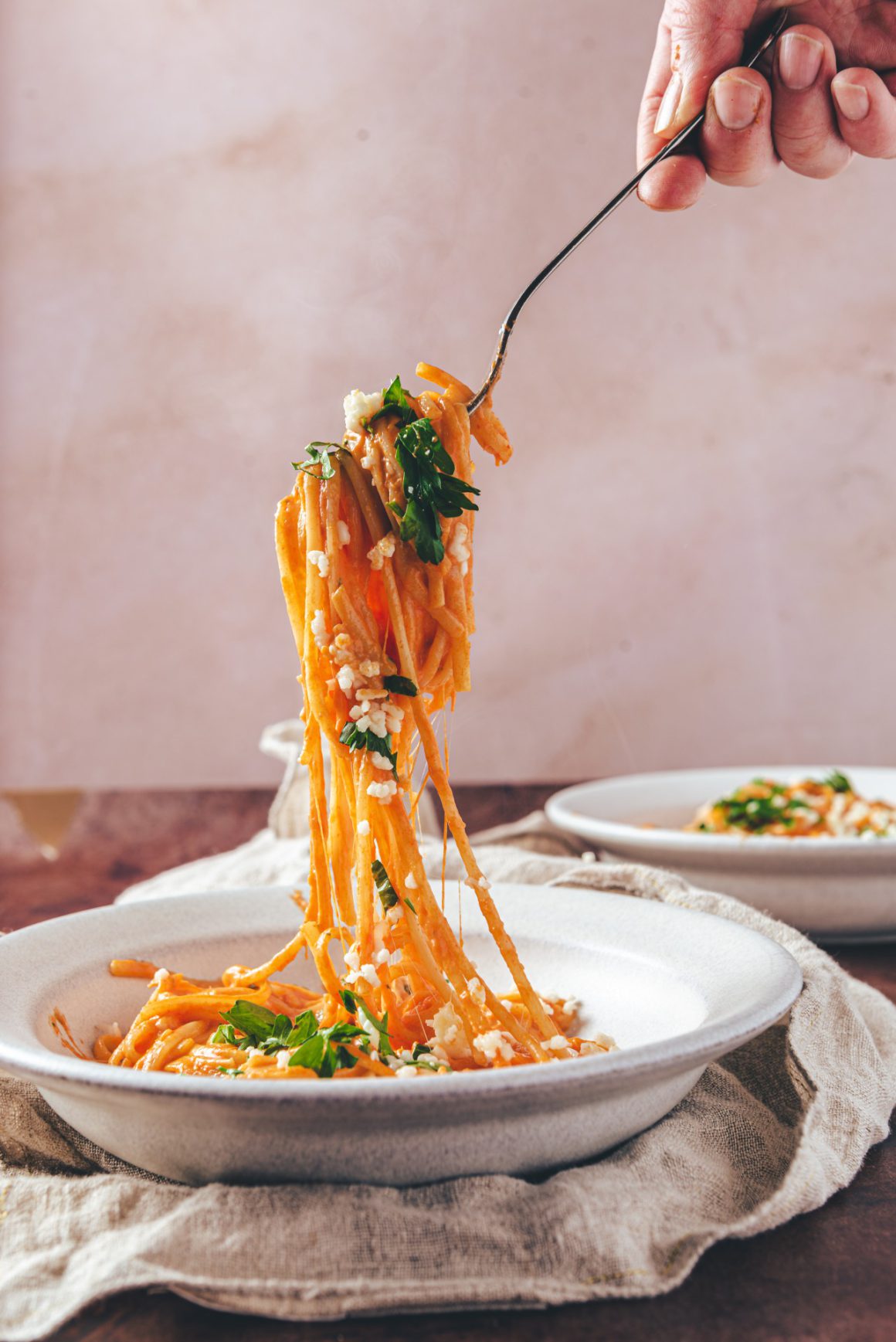 Snelle romige pasta met paprikasaus1