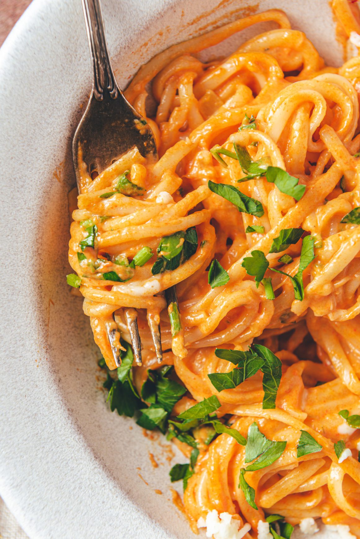 Snelle romige pasta met paprikasaus3