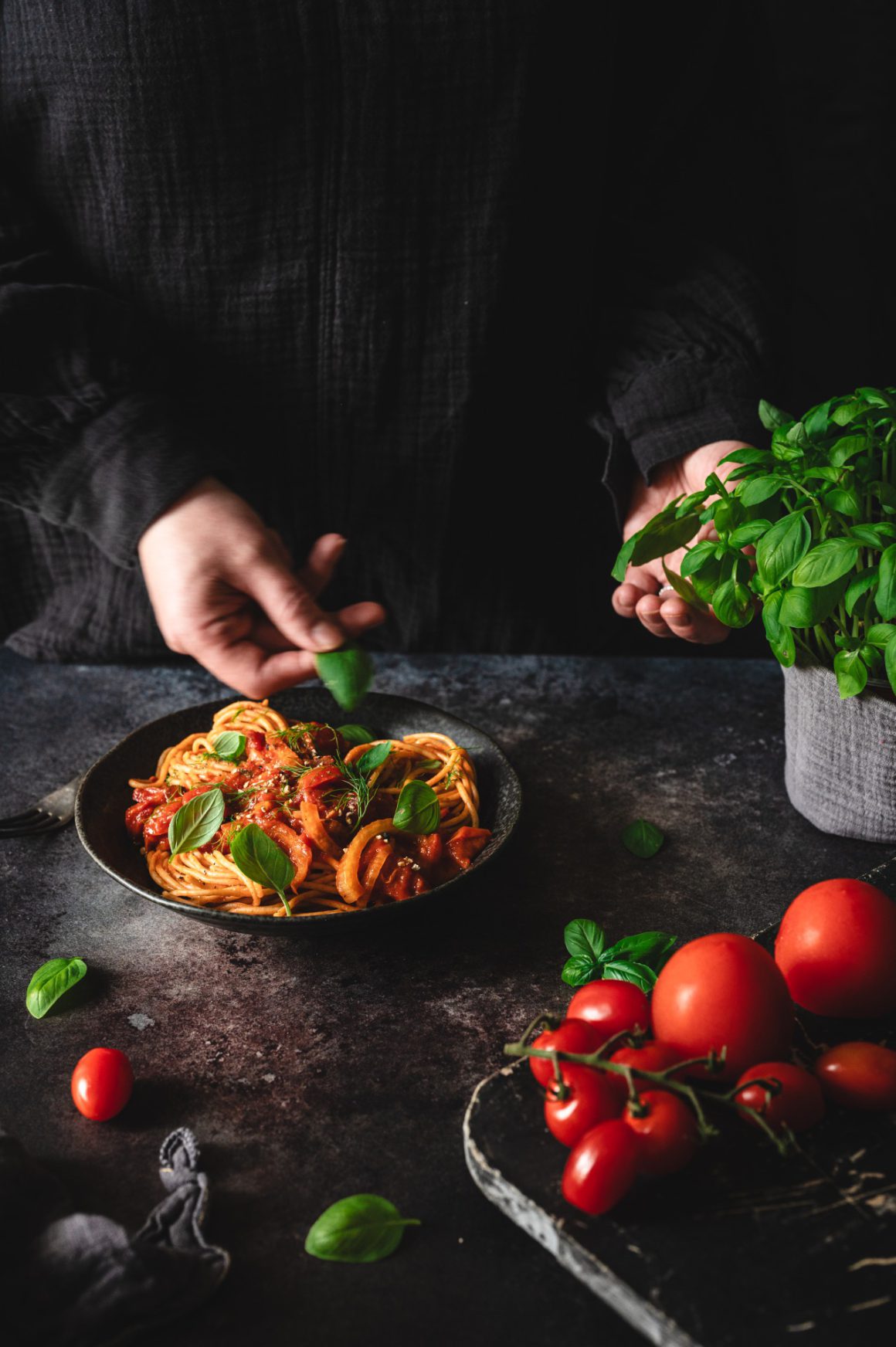 spaghetti met venkel-cherrytomatensaus