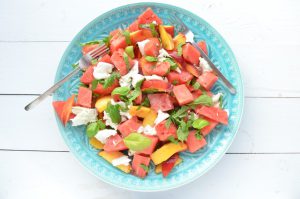 Salade watermeloen en nectarine
