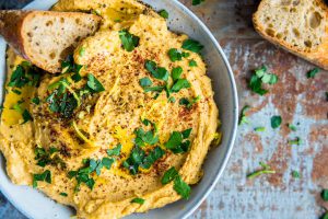 hummus met zoete aardappel