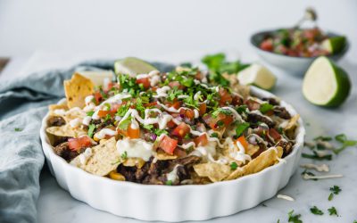 Loaded nacho’s met Pulled Oats en pico de gallo