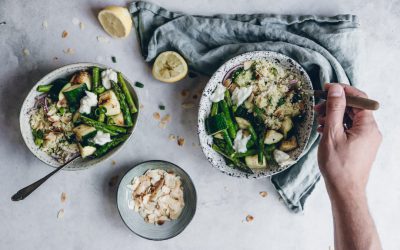 Zomerse couscoussalade met groene groenten