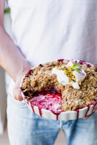 crumble met zacht fruit