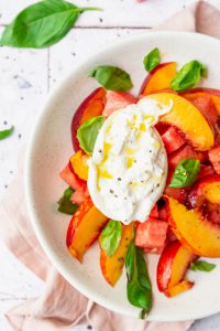 salade met watermeloen en nectarine