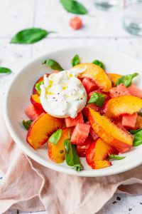 salade met watermeloen en nectarine